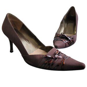 Stuart Weitzman Lois Pumps Brown Crepe Size 11
